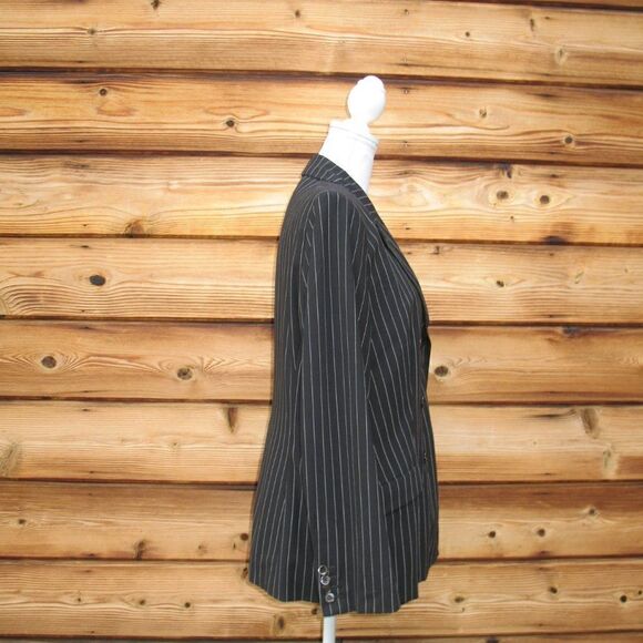 Vintage Piazza Sempione Stretch Wool Pinstripe Double Breasted Jacket Blazer L - Picture 6 of 12